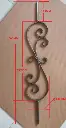S Scroll 1000x180x12x6mm Spiral Scroll Wrought Iron Baluster.webp