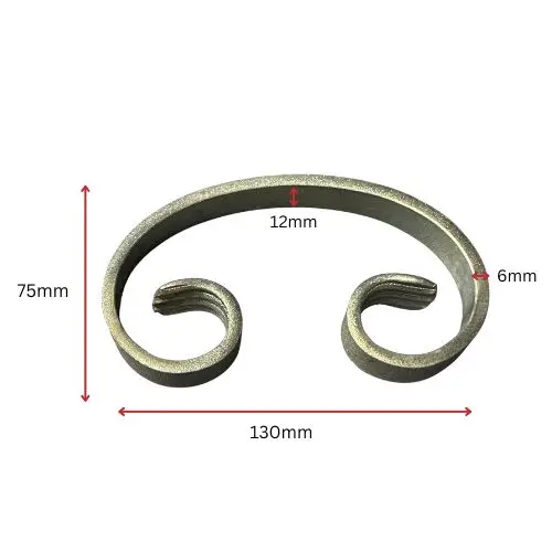 Steel C - Scroll 130mmx75mmx12mmx6mm - Zinc Plated.webp