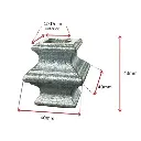 Steel Cast Knuckle 40x40mm for Square 17mm Dia - Zinc Plated.webp