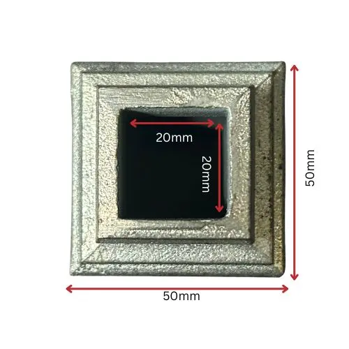 Steel Cast Knuckle 48x48mm for square 20mm Dia - Zinc Plated.webp