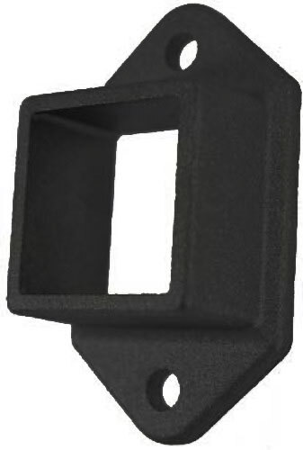 Aluminium Fence Rail Bracket, 50x50mm Tube, Double Lug, 2 Hole - Black