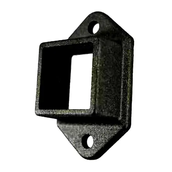 [BKRB532] Aluminium Fence Rail Bracket, 50x50mm Tube, Double Lug, 2 Hole - Black