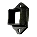 Aluminium Fence Rail Bracket, 50x50mm Tube, Double Lug, 2 Hole - Black