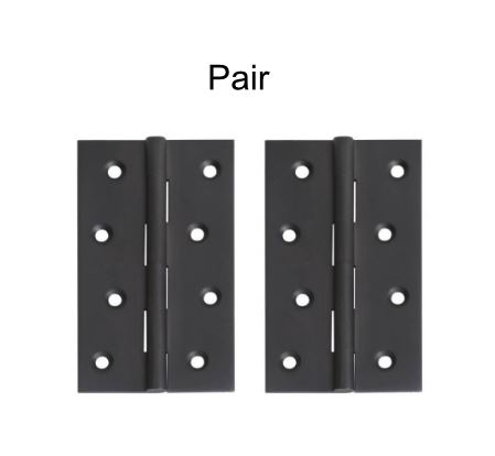 [HN136] Aluminium Butt Hinges - 100x75x2.5mm, Black - Pair