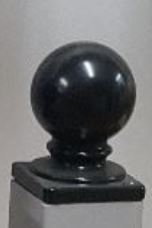 Black Aluminum Post Ball Cap for 50x50 mm Tube