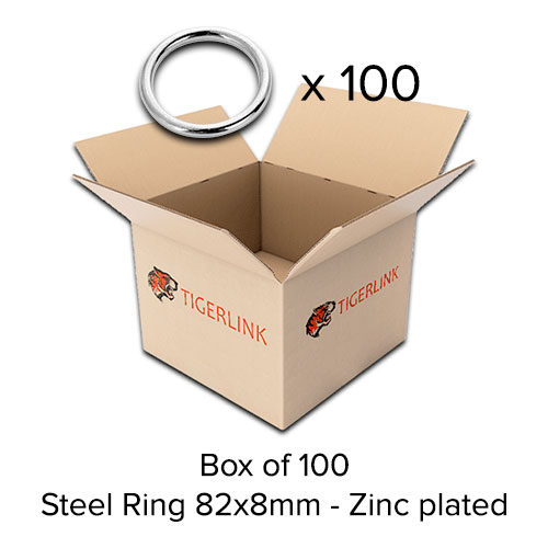 Box of 100 - Steel Decorative Ring size 82x8mm zinc plated finished