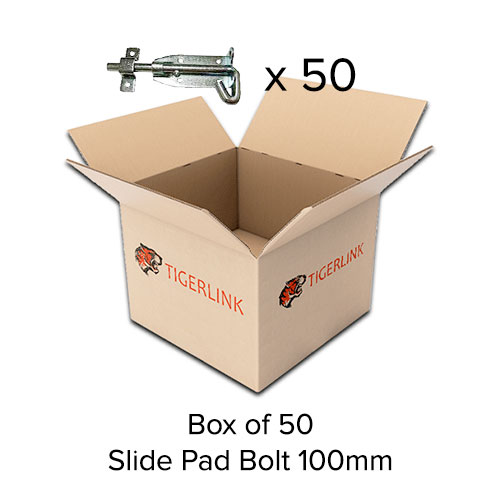 Box of 50 - Slide PadBolt 100mm / 30mm Long Shoot