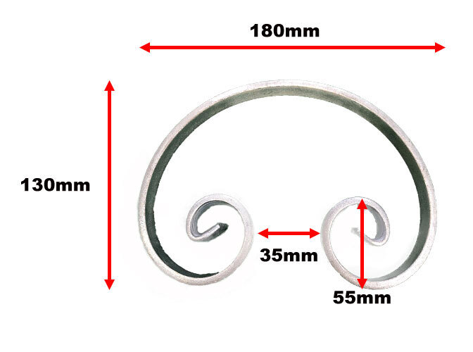 [MT250] C  Scroll  180x130x20x6mm- Zinc Plated