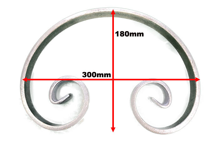 C- Scroll 300x180x20x6 mm. Zinc