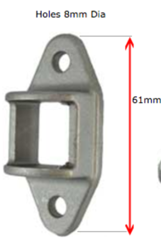 Aluminium Fence Bracket for tube size 25x25 mm Double Lugs