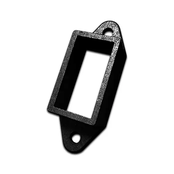 [BKRB537] Aluminium Fence Rail Bracket, 50x25mm Tube, Double Lug, 2 Hole - Black