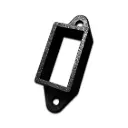 Aluminium Fence Rail Bracket, 50x25mm Tube, Double Lug, 2 Hole - Black