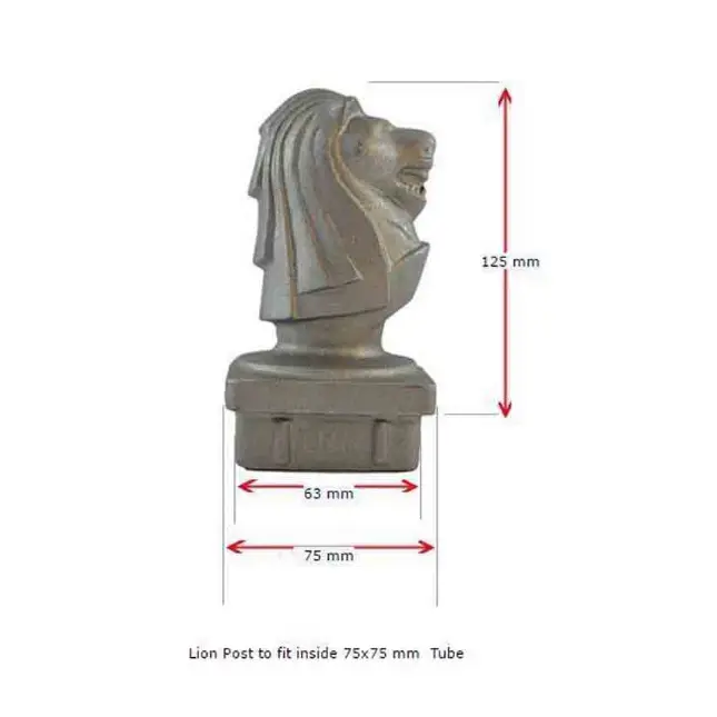 [MS944] Aluminium Lion Head Post Cap for  75x75 mm tube