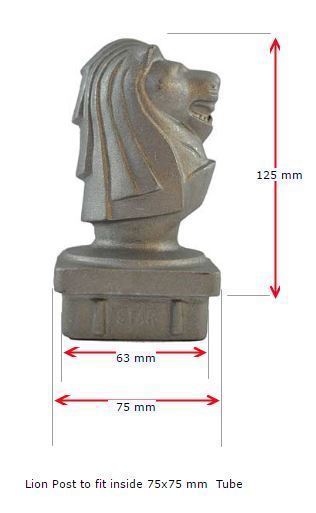 Aluminium Lion Head Post Cap for  75x75 mm tube