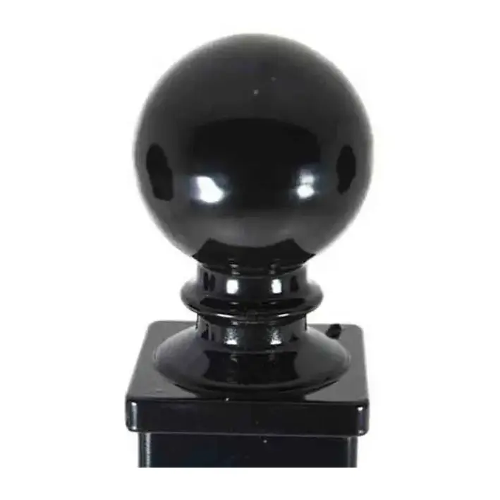 Aluminium Post Ball Male for Tube 65x65mm in Satin Black Colour