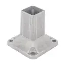 Square Aluminium Base Post Insert: 65x65mm Post, 120x120x10mm Base, 4 Holes