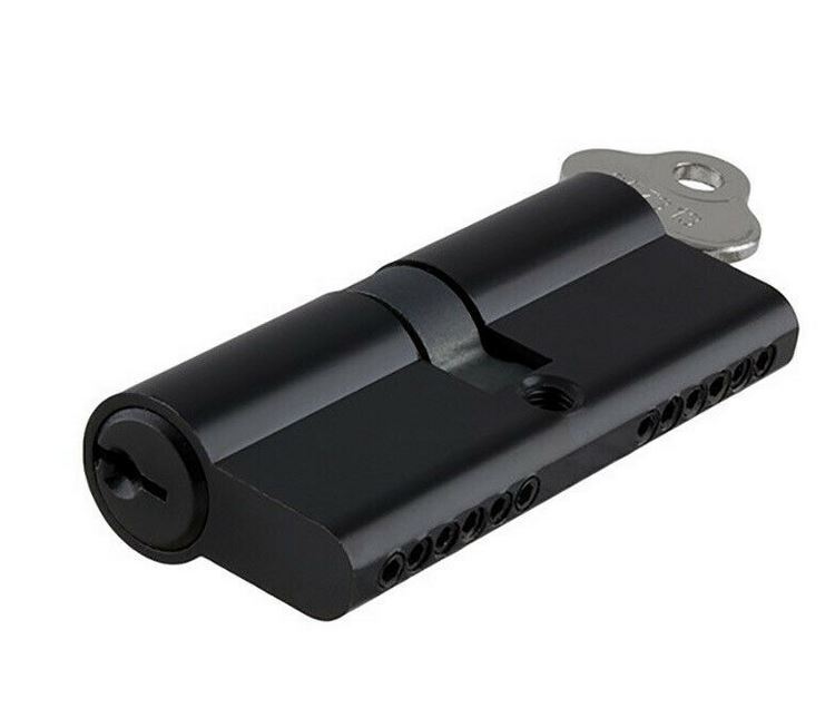 Euro Key Barrel, 70mm Full Cylinder, Keyed Alike - Black KA1