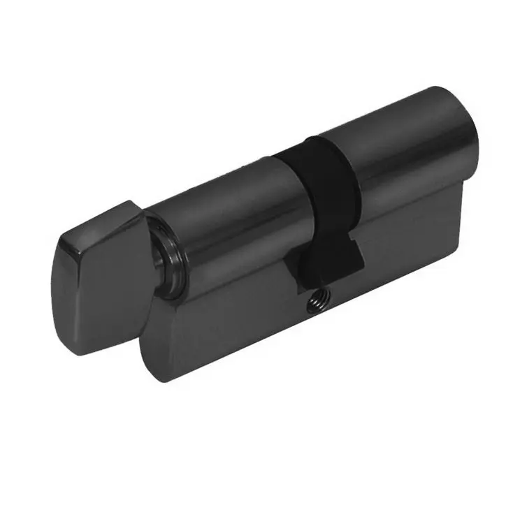 [KB706] Euro Key Barrel, 70mm Full Cylinder, Keyed Different with Turn Snib - Black