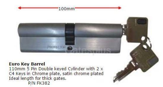 Euro Key Barrel 110mm 5 Pin Double keyed Cylinder C4- Satin Chrome