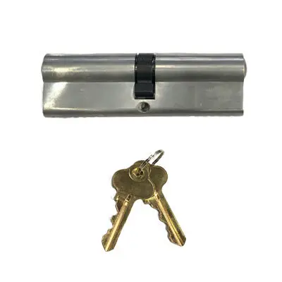 Euro Key Barrel 70mm 5 Pin Double keyed Cylinder C4- Chrome - Key different.