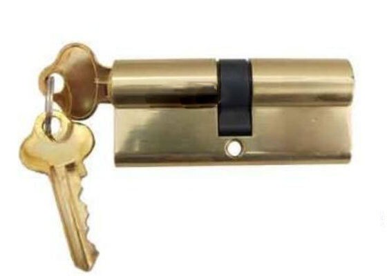 Euro Key Barrel, 70mm Full Cylinder, Keyed Different - Brass