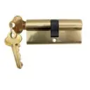 Euro Key Barrel, 90mm Full Cylinder, Keyed Different - Brass