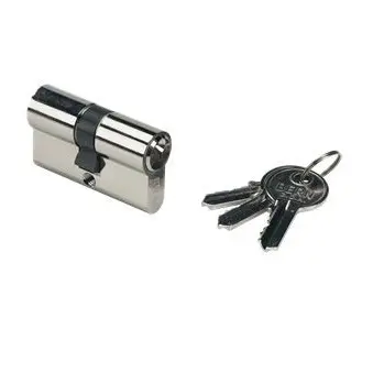 Euro Key Barrel, 80mm Full Cylinder, Keyed Different - Bright Chrome