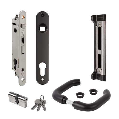 FORTY inframe Swing Gate Lock 20 MM BACKSET FOR 40 MM - Black Colour Complete Kit