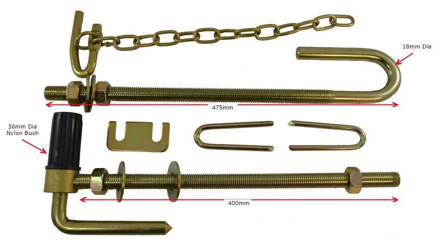 Anti-Twist Farm Gate Hinge Set - 400x32NB