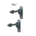 Adjustable Bolt-On Gudgeon and Trunnion Hinges - Silver, 120x16mm Rod - Pair