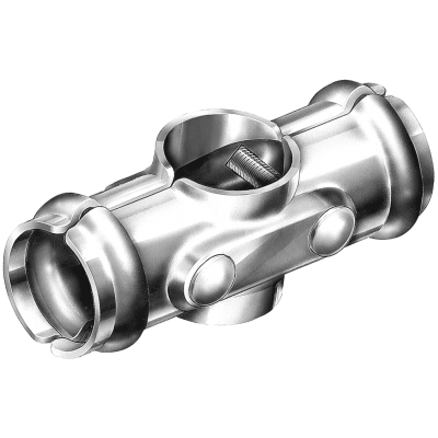 [HN385] Galvanised Cross Fitting Tube Connector - 32NB x 40NB