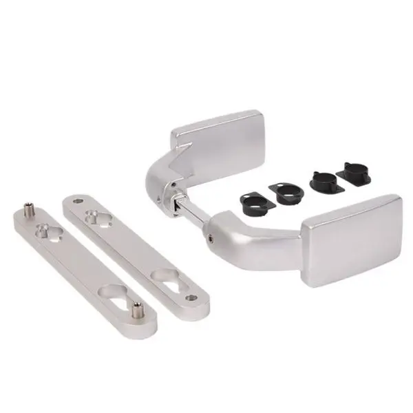 [GH034] Locinox Insert Mortice Lock Handle Set - Euro, 3006FIX - Aluminium in Satin Chrome Silver - Pair
