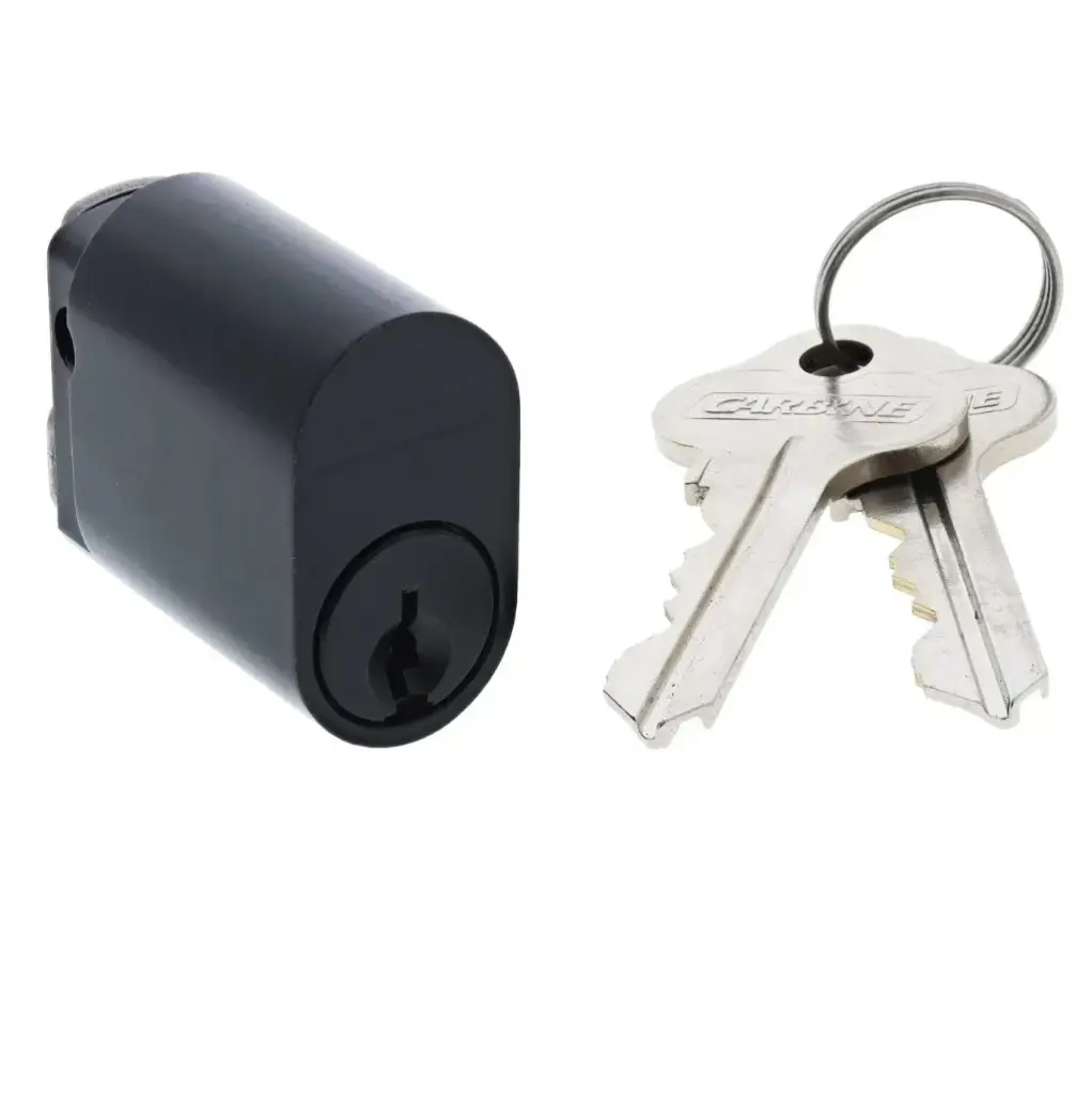 [KB353] Oval Key Barrel, 35mm Half Cylinder, Keyed Different - Black