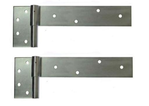 [HN640] Zinc Plated Strap Hinges For Timber Gates - 25mm Pin, 350x70mm, LH, Silver - Pair