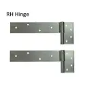 Zinc Plated Strap Hinges For Timber Gates - 25mm Pin, 350x70mm, RH, Silver - Pair