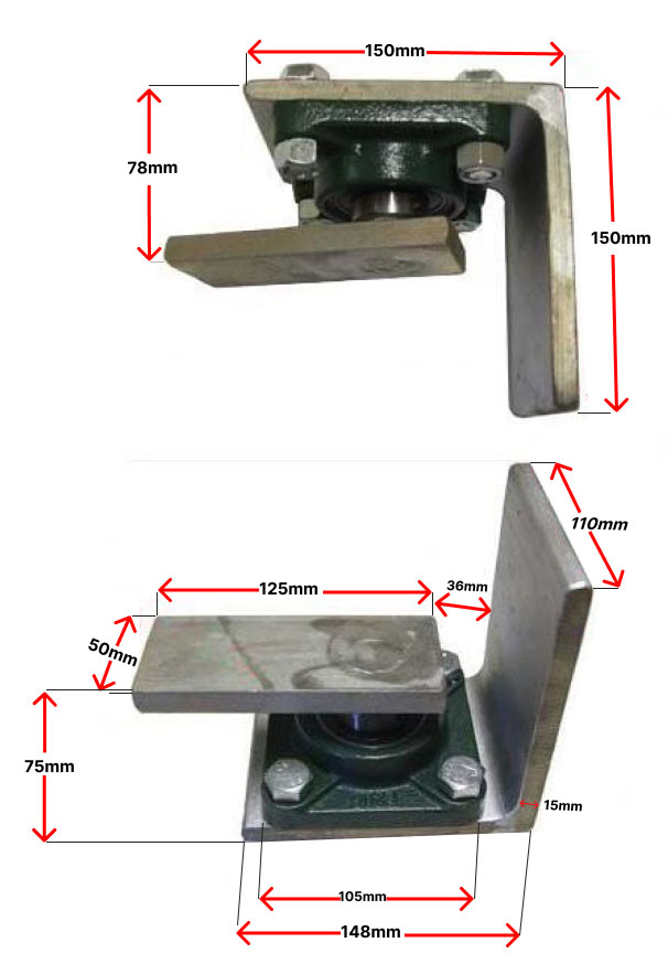 Heavy Duty Swing Gate Bearing Hinges for gate up to 1200 kg - Top & Bottom hinge