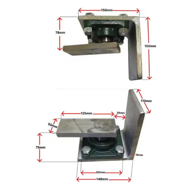 [HN405] Heavy Duty Swing Gate Bearing Hinges for gate up to 2000 kg - Top & Bottom hinge