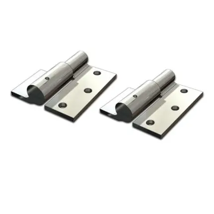 [HGWS240] Zinc Plated Weld to Screw Prison Hinges - 19mm Pin, LH, Silver - Pair