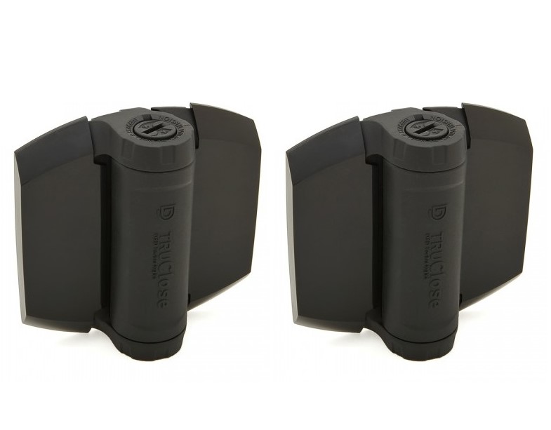 D&D TruClose Adjustable Self Closing Hinges - 70kg, Black, For Metal/Vinyl/Wood, 19mm Gap, No Legs - Pair