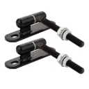 Adjustable Bolt-On Gudgeon and Trunnion Hinges - Black, 120x16mm - Pair