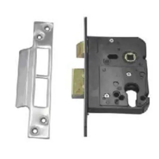 [FK332] High Quality Euro Insert Mortice Lock - 65x65 Frame, 45mm Backset, Silver - For Swing Gates