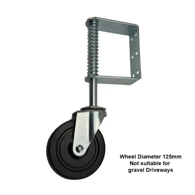 [WH705] Jockey Wheel with Spring Swing Gate Support 125mm Dia for Gate Max 100 kg