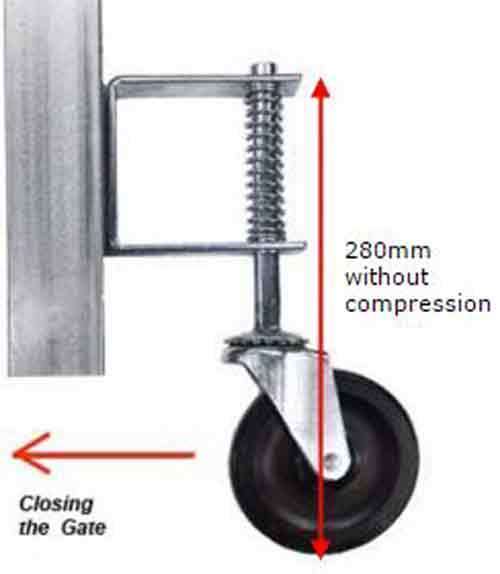 Jockey Wheel Swing Gate Supporter 100mm Dia for Gate Max 57 kg