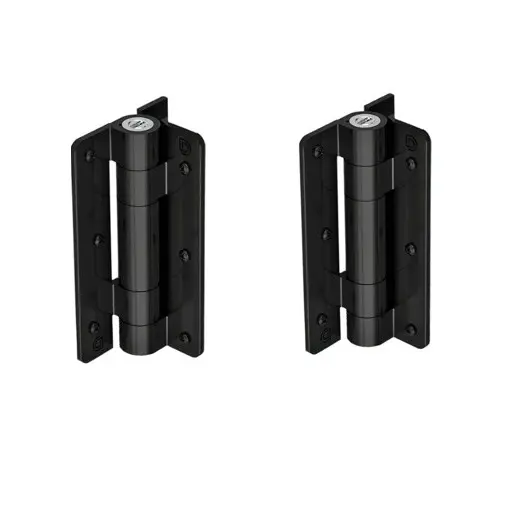 D&D Kwikfit Self Closing Aluminium Hinge up to 20kg: Black, Wall Mounted (Pair)