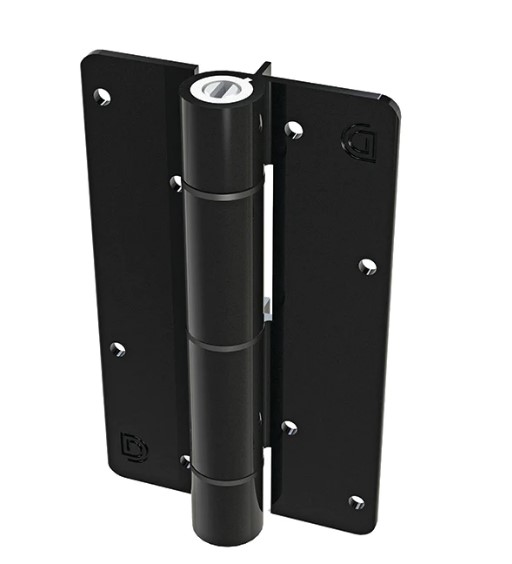 D&D Kwikfit Self Closing Aluminium Hinge up to 20kg: Black, Alignment Ridges