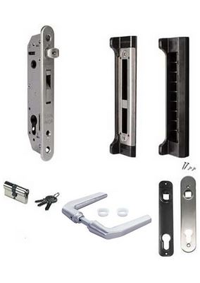 Locinox FIFTYLOCK Euro Insert Mortice Lock - Complete Kit - 50x50 Frame, 30mm Backset, Silver - For Swing Gates
