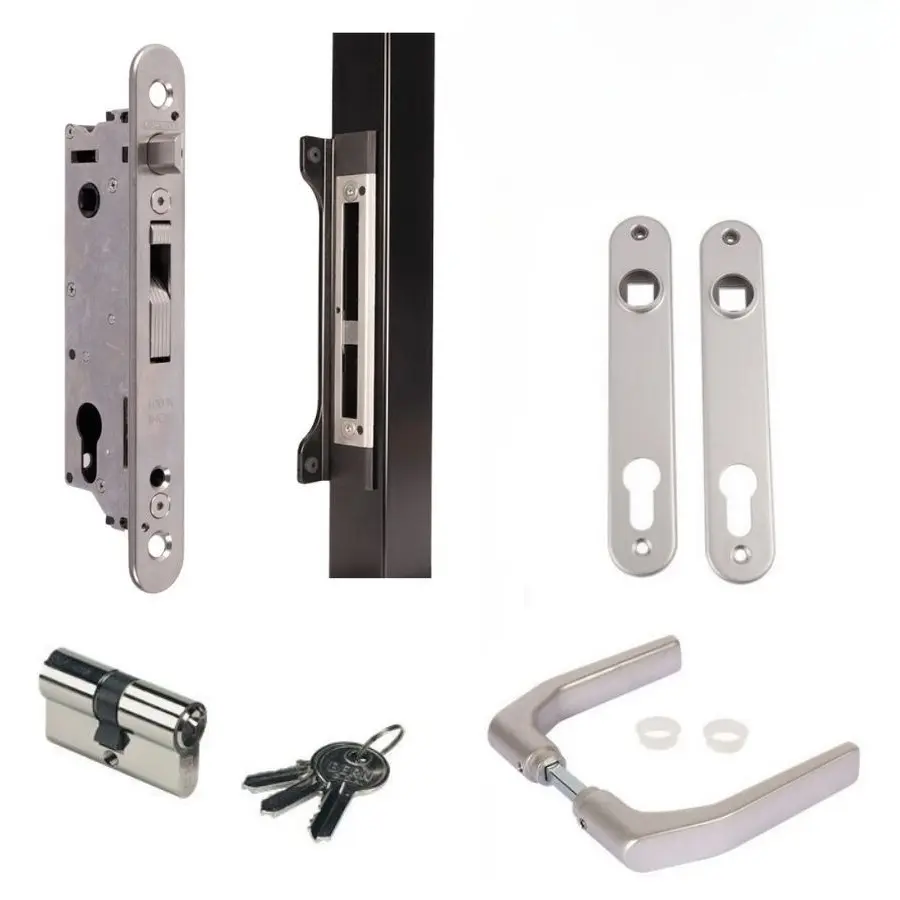 [FK590] Locinox FORTYLOCK Euro Insert Mortice Lock - Complete Kit - 40x40 Frame, 20mm Backset, Silver - For Swing Gates