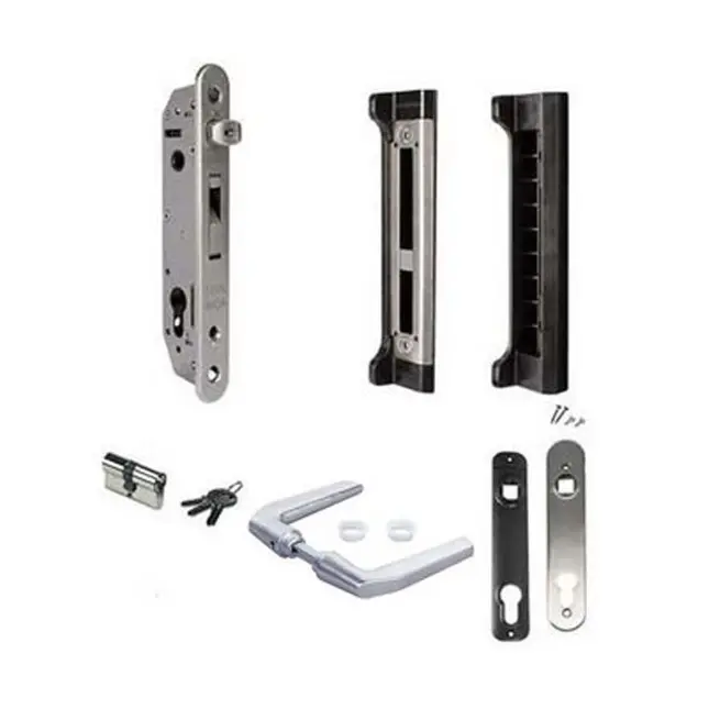 [FK590] Locinox FORTYLOCK Euro Insert Mortice Lock - Complete Kit - 40x40 Frame, 20mm Backset, Silver - For Swing Gates