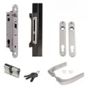 Locinox FORTYLOCK Euro Insert Mortice Lock - Complete Kit - 40x40 Frame, 20mm Backset, Silver - For Swing Gates
