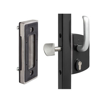 [FK827] Manual Sliding Gate Lock 40mm profile Black colour -with Keep - Locinox